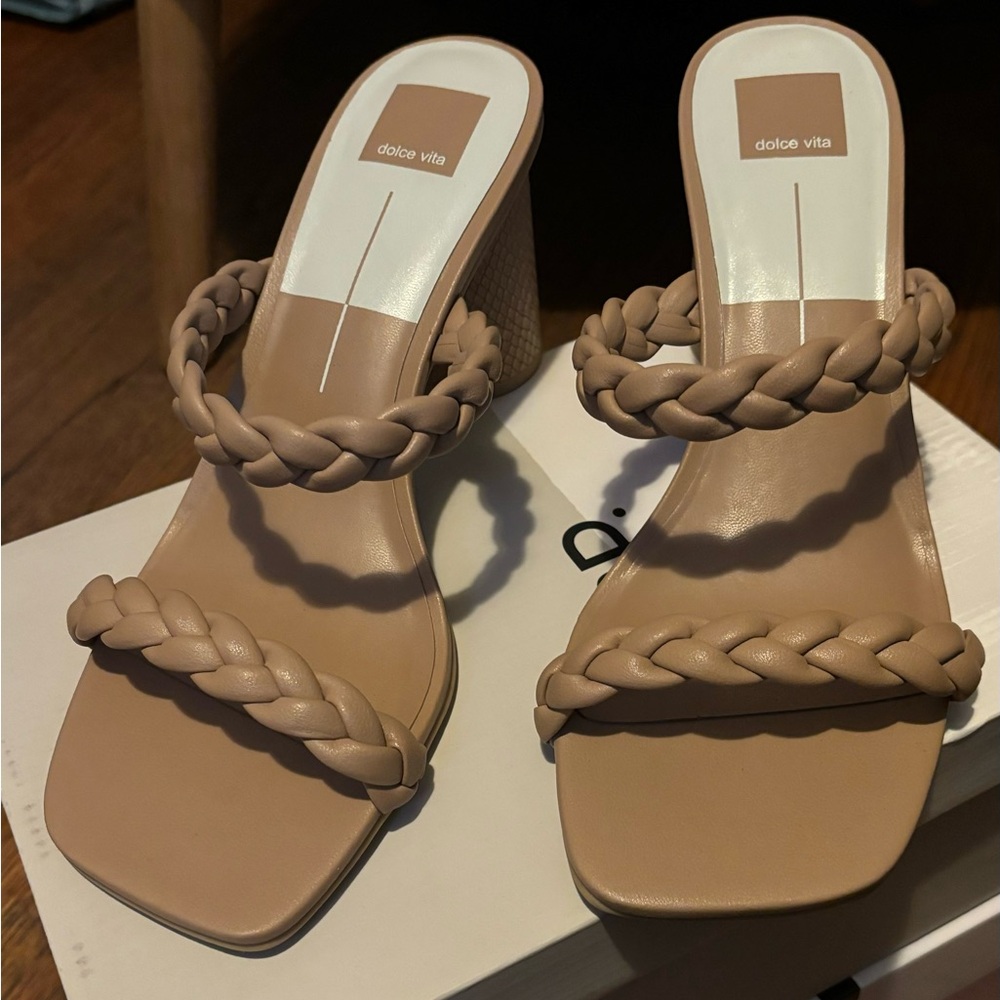 Dolce vita wide heel braided straps